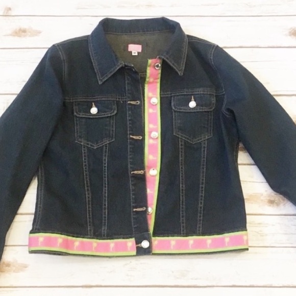 Molly B Denim Preppy Ribbon Trim Jean Jacket Size Medium - Picture 5 of 12